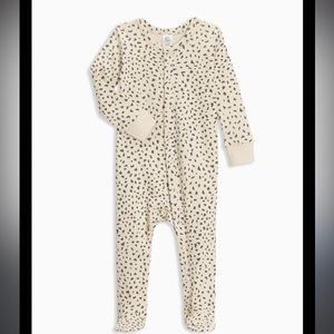 Colored Organics Cream and Black Kids Footie